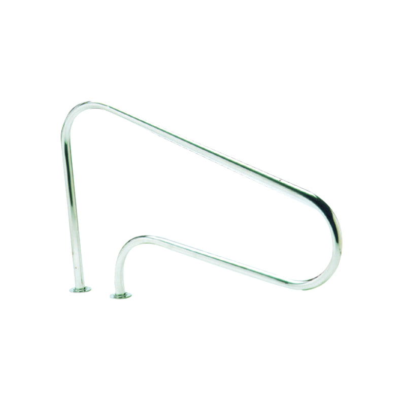 Corrimano / maniglia risalita piscina Ø 43 mm 1250x800 mm in inox con flange