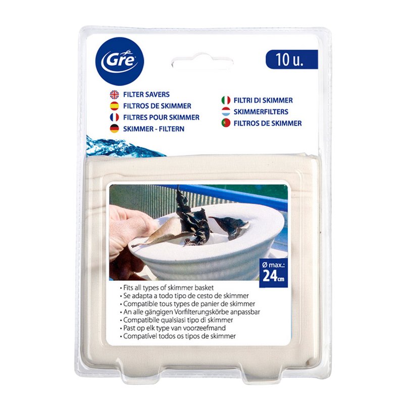 Confezione 10 filtri usa e getta per skimmer confezione