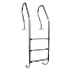 Escalera de acero de tres peldaños, adecuada para piscinas de madera