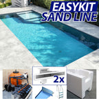 Easy Sand Line kit, DIY pool kit 3 x 12 x h 1.50, skimmer overflow sand filter 