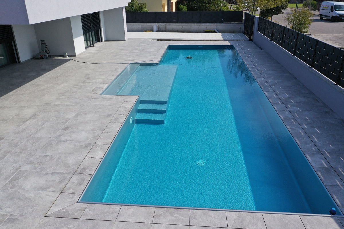 Bobina 25x1,65m Telo pvc armato di rivestimento Silver effetto piscina