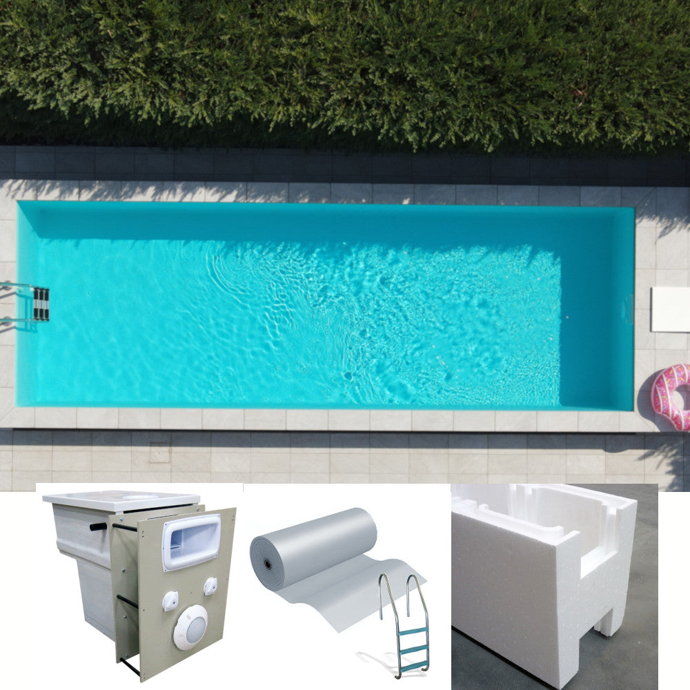 Easy kit design, kit piscina fai da te 3 x 5 x h 1.50, skimmer