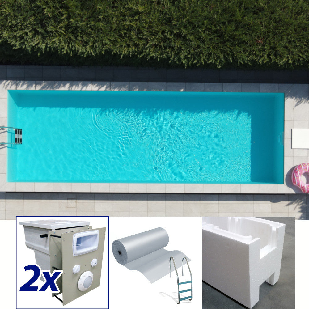 Kit costruzione piscina con doppio muro filtrante design 