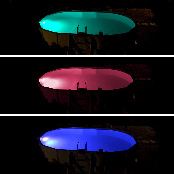 Faro per piscina fuoriterra a led multicolor, Seamaid, 36 Led 8W, installata