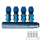 Collettore modulare in PVC - PN10 Ø 140 4XØ 2" con attacco laterale 3" - Pool's