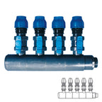 Modular PVC manifold - PN10 Ø 140 5XØ1 1/2" with 3" side connection - Pool's