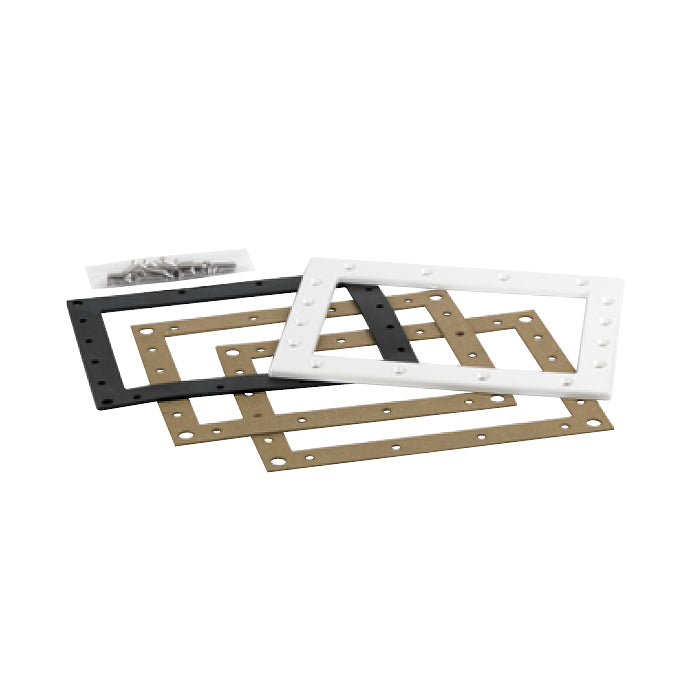 Cornice corredo bianco per skimmer a bocca stretta Pool's con guarnizioni e viti