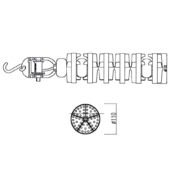 Corsia galleggiante ANTI/0 da 50 m Ø 110 mm frangionda Patentverwag disegno