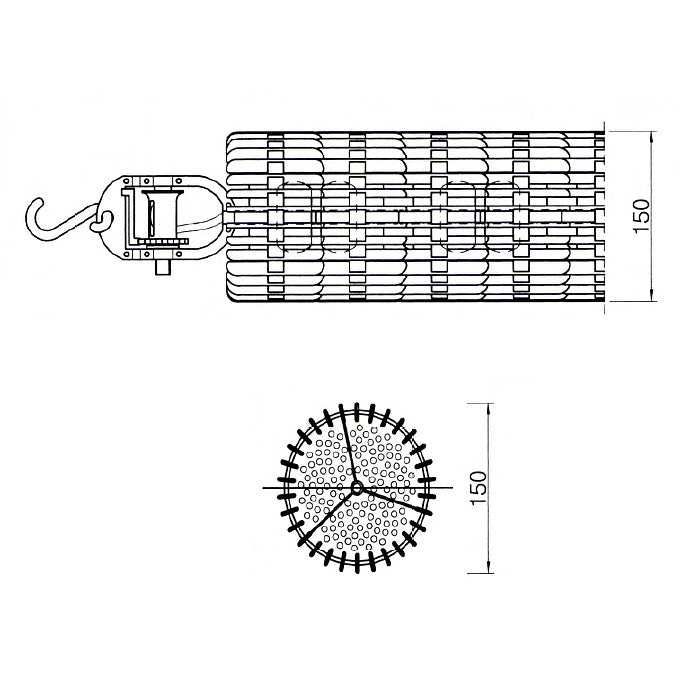 Corsia galleggiante MAXI COMP/S da 50 m Ø 150 mm modello olimpico Patentverwag dettaglio tencnico