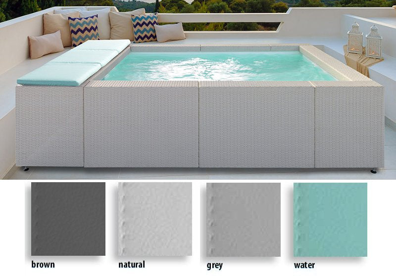 Piscina fuoriterra Laghetto Playa 1 esempi colori materasso prendisole