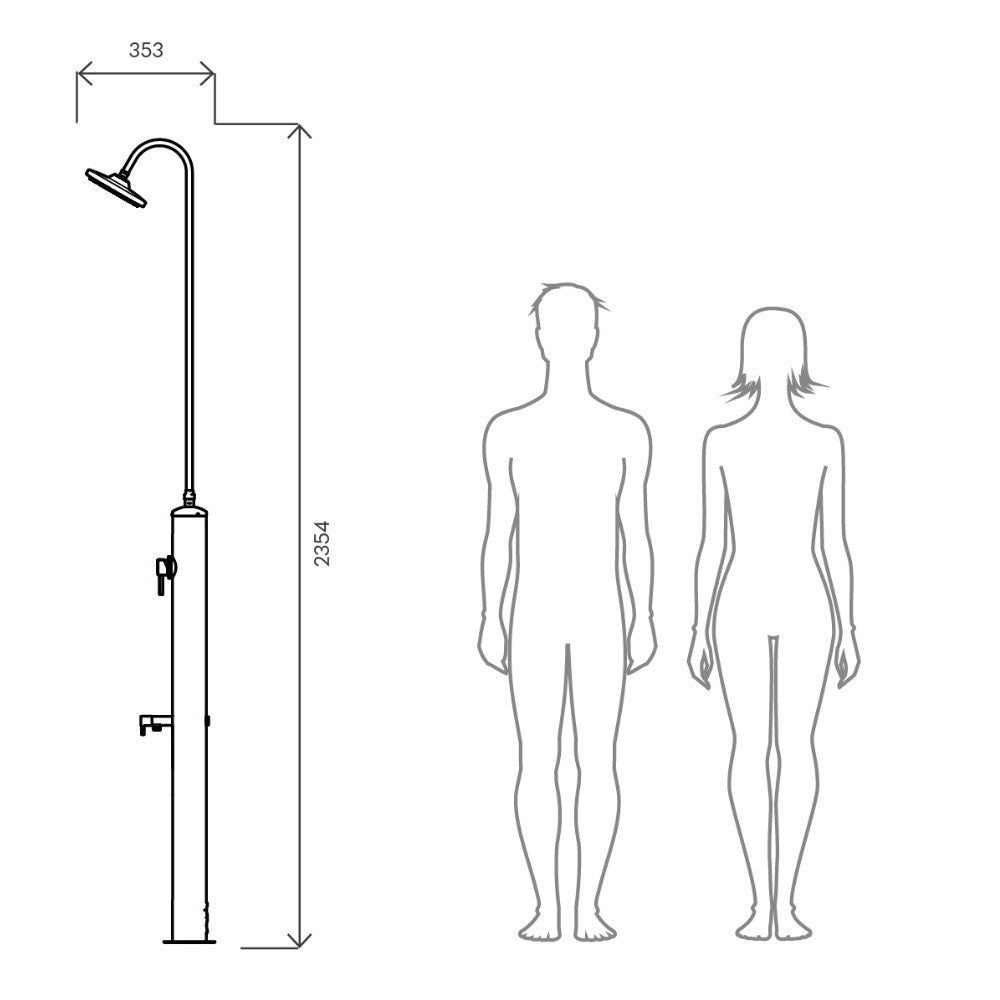 Doccia da esterno MINIJET-M Solarjet Tecnocontrol Ati  dimensioni