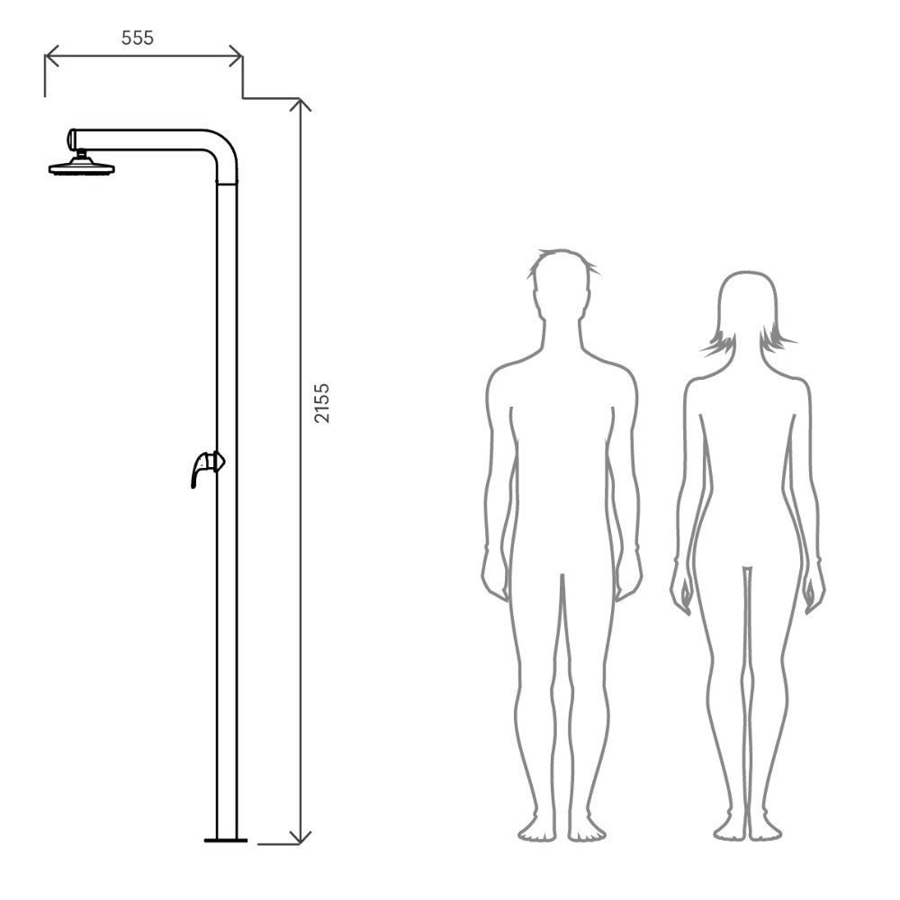 Doccia da esterno STILO Solarjet Tecnocontrol Ati dimensioni