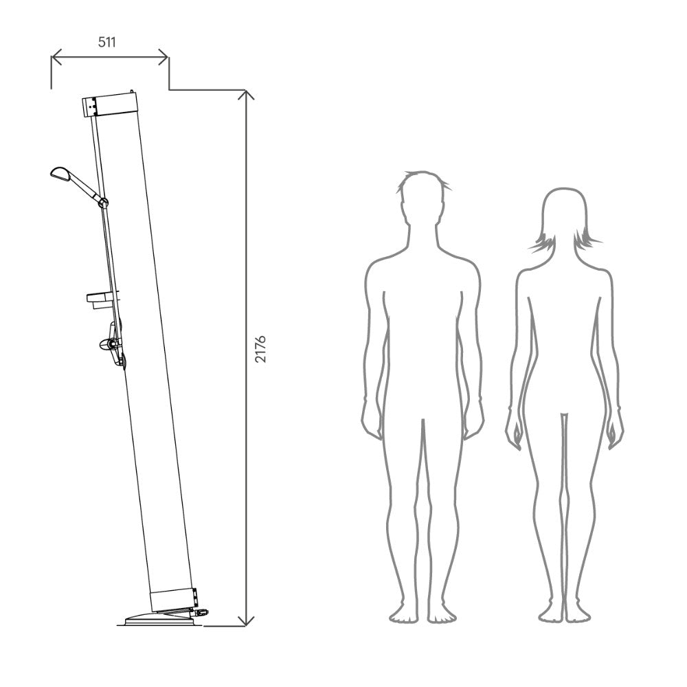 Doccia solare da esterno SOL-S Solarjet Tecnocontrol Ati  dimensioni