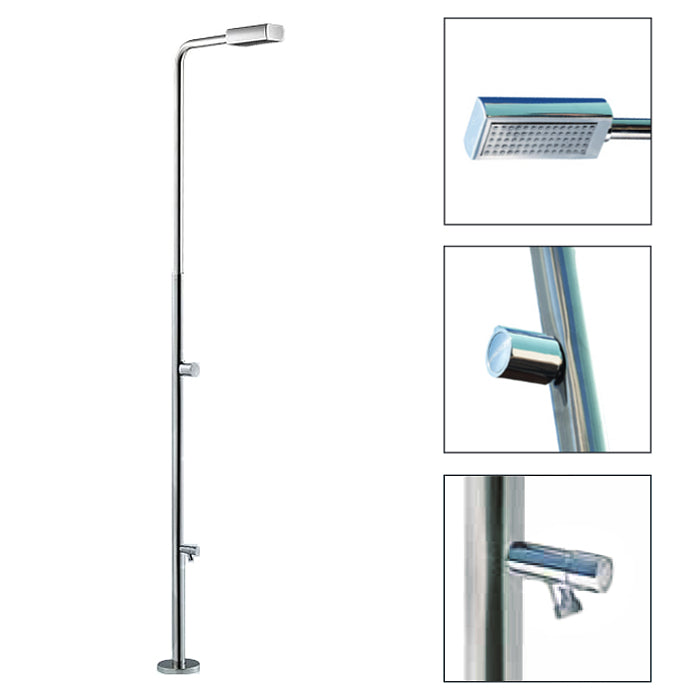 Doccia da esterno Angel con lavapiedi Astralpool in acciaio inox