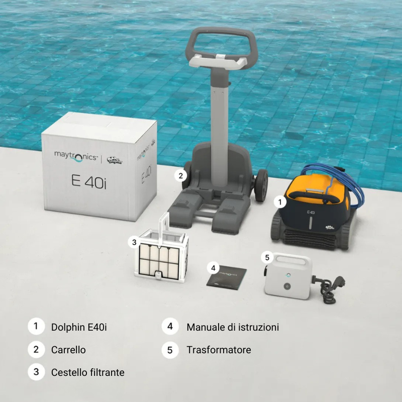 Robot piscina Dolphin E40i - contenuto della scatola