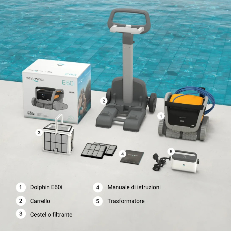 Robot piscina Dolphin E60i - contenuto della scatola