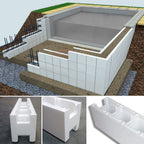 Palet de 40 moldes Easyblok h30 para construcción de piscina con skimmer