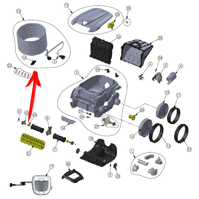 Zodiac R0516800 - Cavo galleggiante 18 m per Robot pulitori piscina Zodiac Vortex / OV / RV  esploso