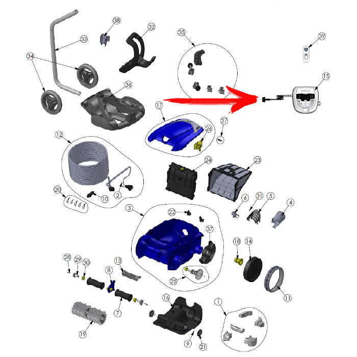 Trasformatore / quadro di comando per Zodiac Vortex 4 4WD / RV 5500 - esploso