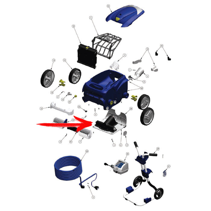 Blocco motore tipo B per robot Zodiac Vortex 4 e OV 3500 - esploso