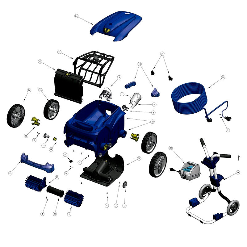 Tutti i ricambi per robot piscina Zodiac Vortex 3