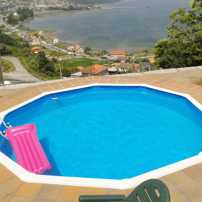 FIDJI - Ø 550 x h120 cm - filtro SABBIA - piscina fuoriterra rigida in acciaio colore bianco Dream Pool - Grè interrata