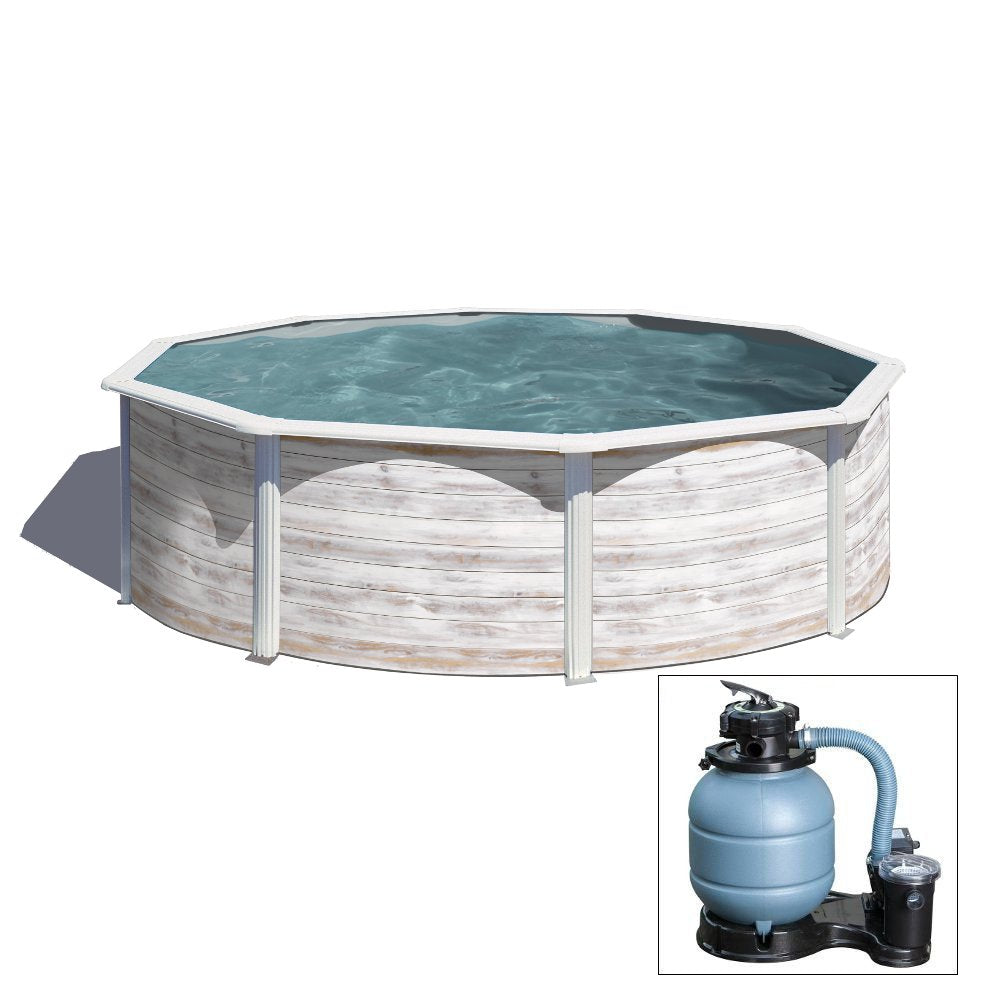 Piscina fuoriterra Grè FINLANDIA, fantasia Nordic ø 460 X H 120, filtro SABBIA