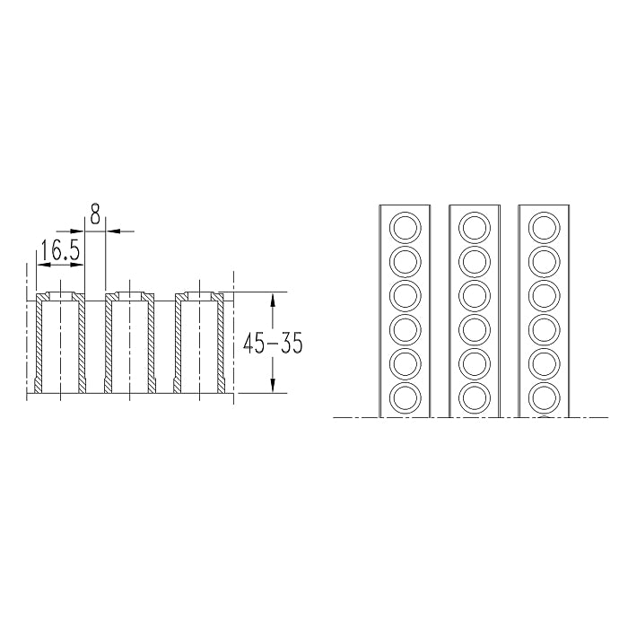 Griglia curvabile modello AC/25 Patentverwag dettaglio tecnico