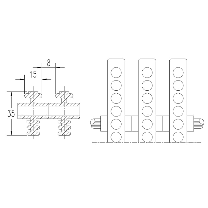 Griglia rettilinea arrotolabile modello AR/25 Patentverwag particolare tecnico