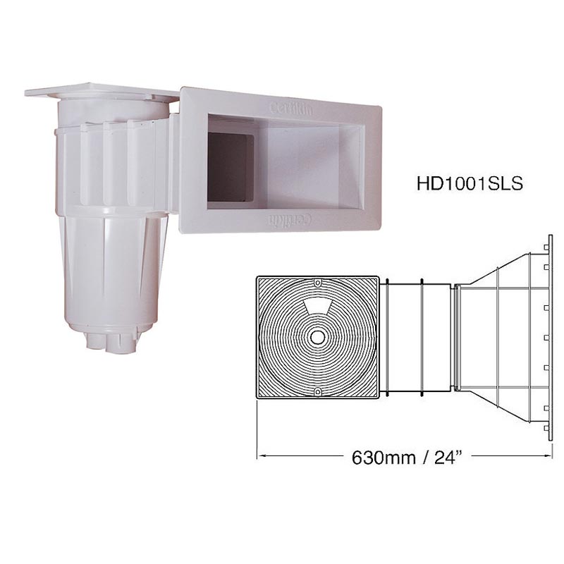 Skimmer a bocca svasata Certikin per piscina rivestita con telo PVC - lunghezza