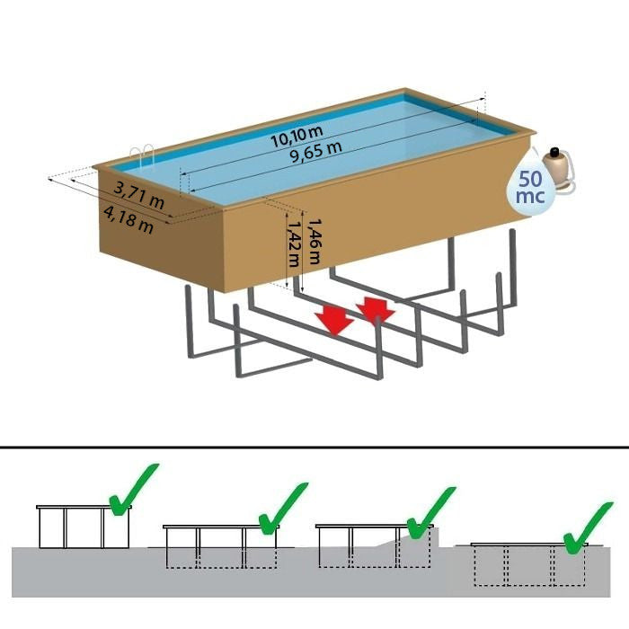 ingombro piscina fuoriterra Gré modello Mint