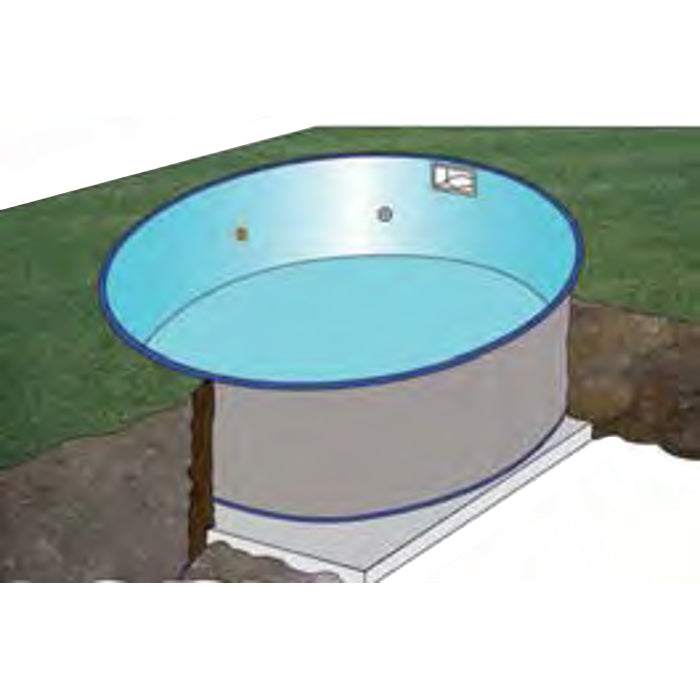 Piscina da interrare Ø 350 x h 120 cm filtro SABBIA rigida in acciaio In Ground Pool Grè montaggio