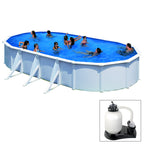 FIDJI, piscina fuoriterra Grè bianca, 730 x 375 x h120 cm, filtro SABBIA