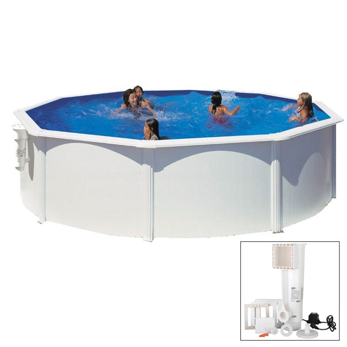BORA BORA - Ø 350 x h120 cm - filtro CARTUCCIA - Piscina fuoriterra rigida in acciaio colore bianco Dream Pool - Grè