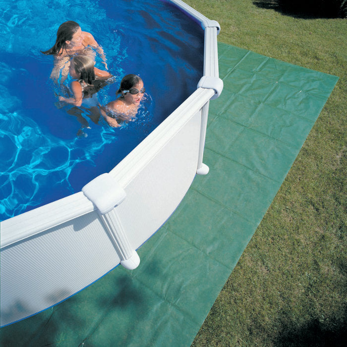 ATLANTIS- Ø 460 x h132 cm - filtro SABBIA - piscina fuoriterra rigida in acciaio colore bianco Dream Pool - Grè tappeto