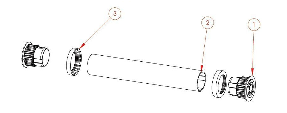 Maytronics 99955953-ASSY Rullo completo lungo Dolphin, nuovo modello - esploso