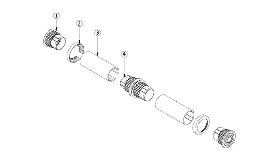 Maytronics 99955958-ASSY | Set 2 rulli corti con cuscinetto centrale Dolphin - vista esplosa