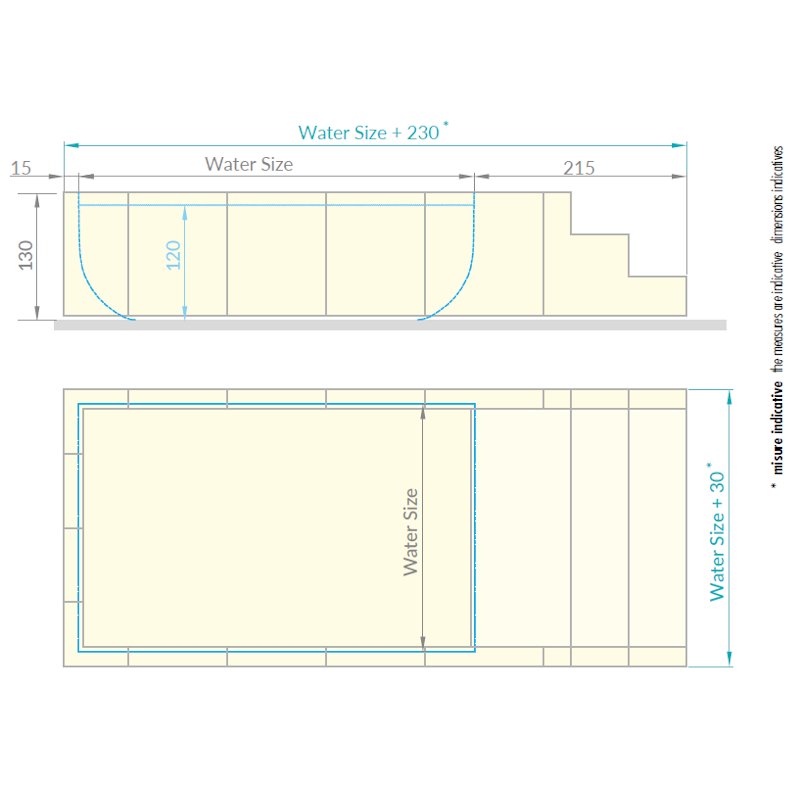 ingombro Piscina fuori terra Laghetto Dolcevita Yacht 3 x 6 m filtro a sabbia
