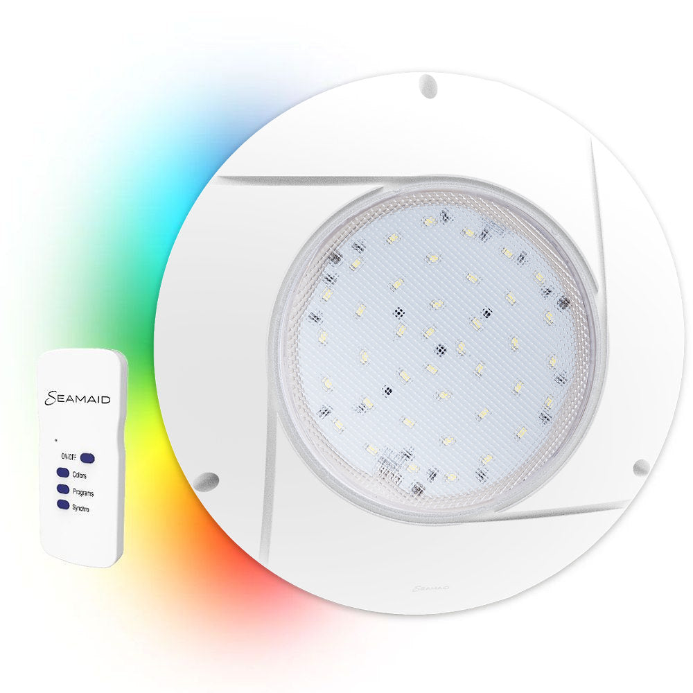 Seamaid 502877 Faro per piscina / Proiettore piatto multicolor PAR56 90 led con telecomando 16W