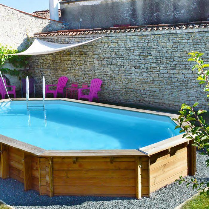 GRENADE 2, piscina fuori terra in legno Gré, 387 x 286 x h 114, filtro SABBIA. esempio