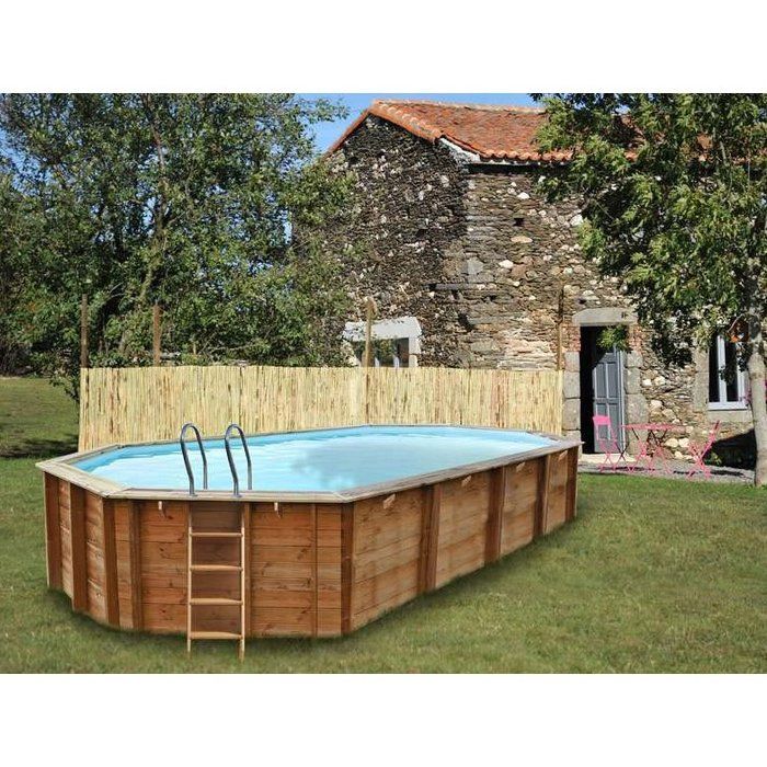 CANNELLE 2, piscina fuori terra in legno Gré, 457 x 286 x h 114, filtro SABBIA, esempio
