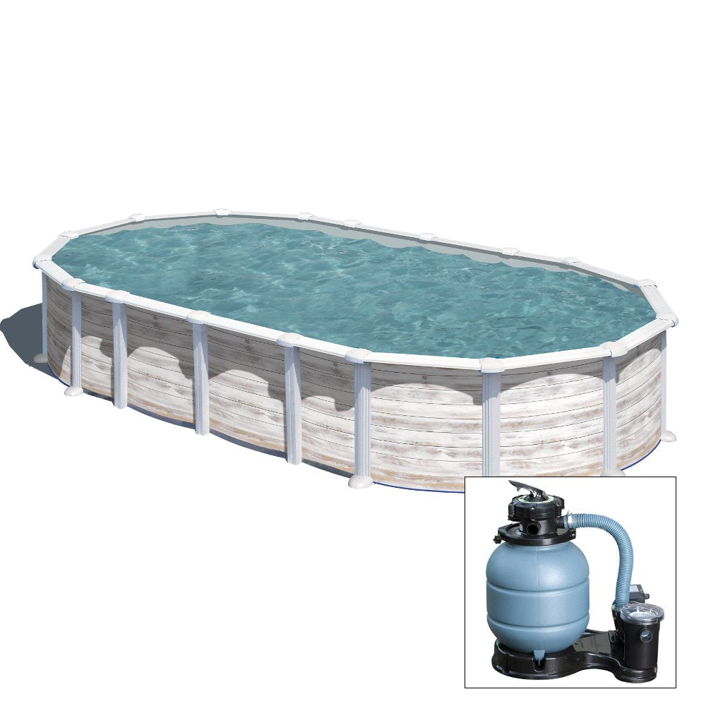 Piscina fuoriterra Grè ISLANDIA fantasia Nordic 610x375xh132 filtro SABBIA