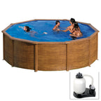 Piscina fuoriterra Grè PACIFIC, fantasia legno, Ø460xh120 filtro SABBIA