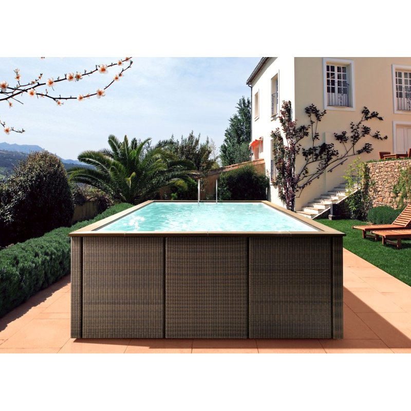 design Piscina fuori terra Laghetto Dolcevita Rattan 2 x 5 m filtro a sabbia