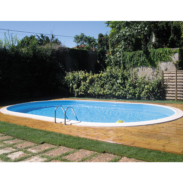 Piscina da interrare 700 x 320 x h 150 cm filtro SABBIA rigida in acciaio In Ground Pool Grè ambientata