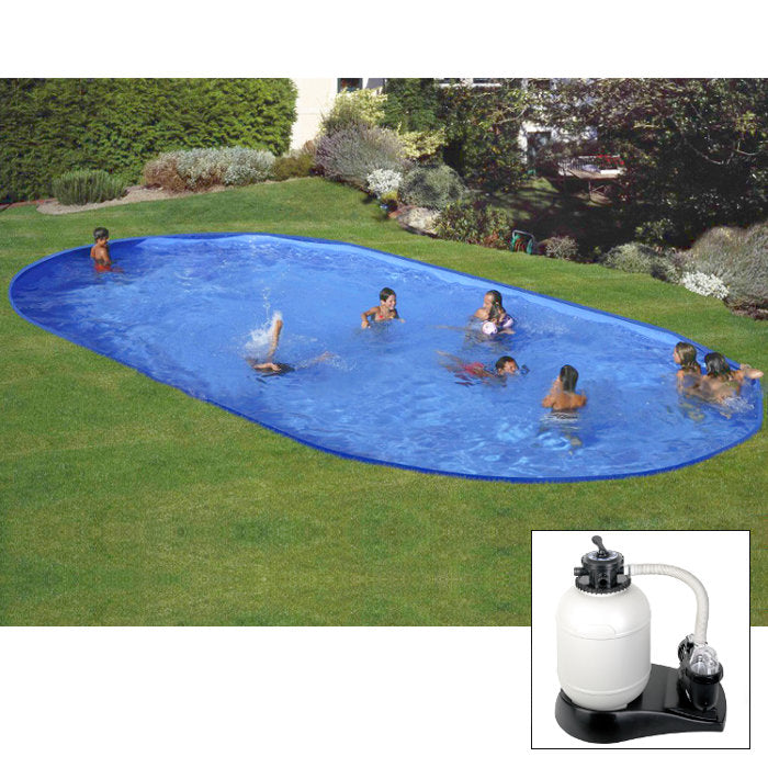 Piscina da interrare 600 x 320 x h 150 cm filtro SABBIA rigida in acciaio In Ground Pool Grè