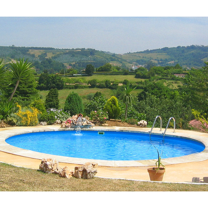 Piscina da interrare Ø 420 x h 150 cm filtro SABBIA rigida in acciaio In Ground Pool Grè ambientata