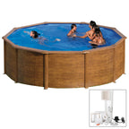 Piscina fuera de tierra Grè SICILIA fantasía madera Ø460xh120, filtro de cartucho