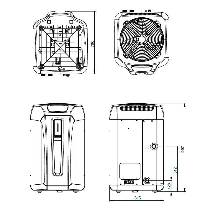 dimensioni e peso Pompa di calore Z550iQ-R32 MD4  
