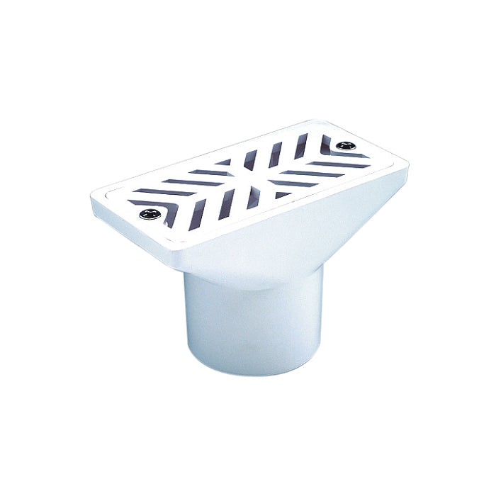 Presa di aspirazione in ABS ad incollaggio per piscina a sfioro in cemento Astralpool bianco viti inox